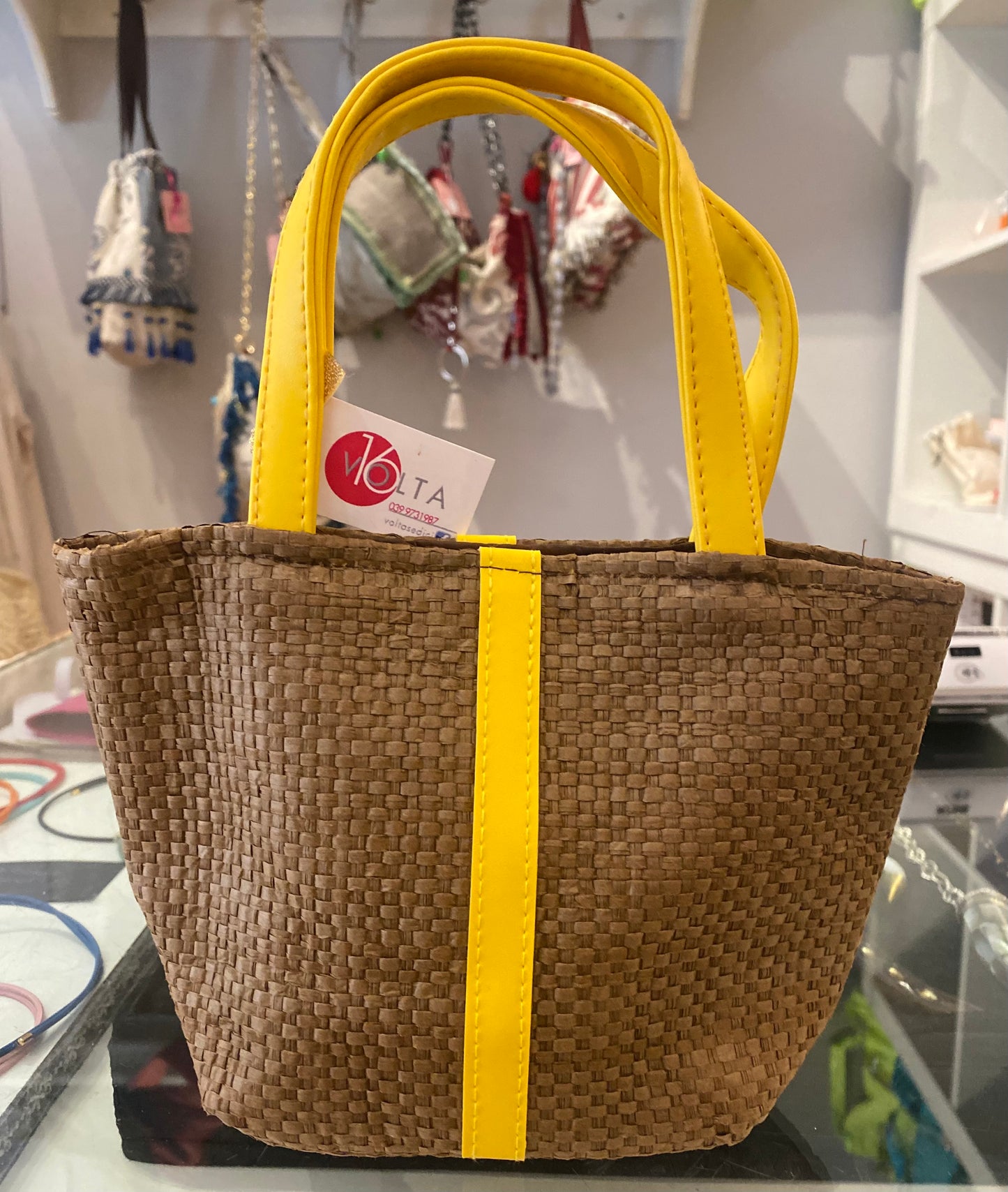 Mini shopper paglia personalizzabili