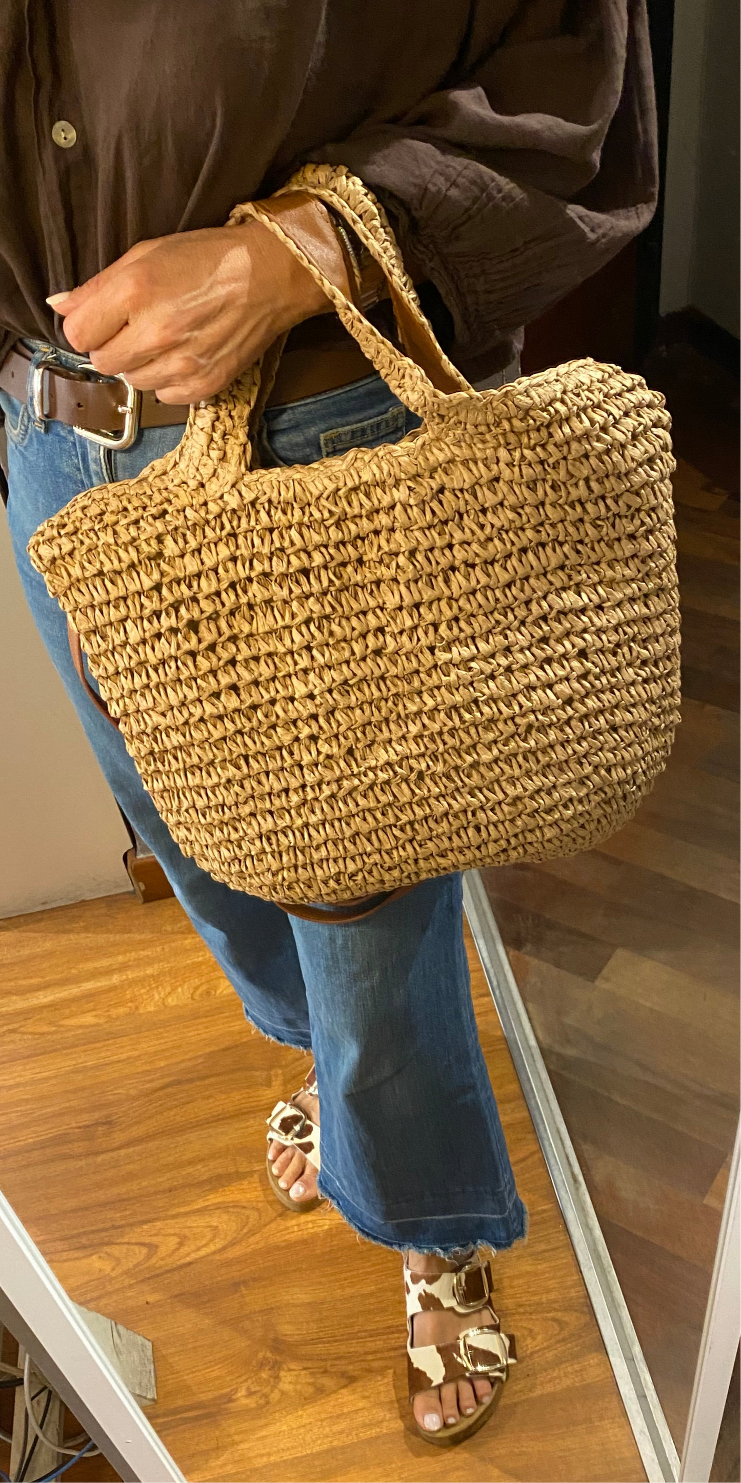 Borsa shopper in rafia