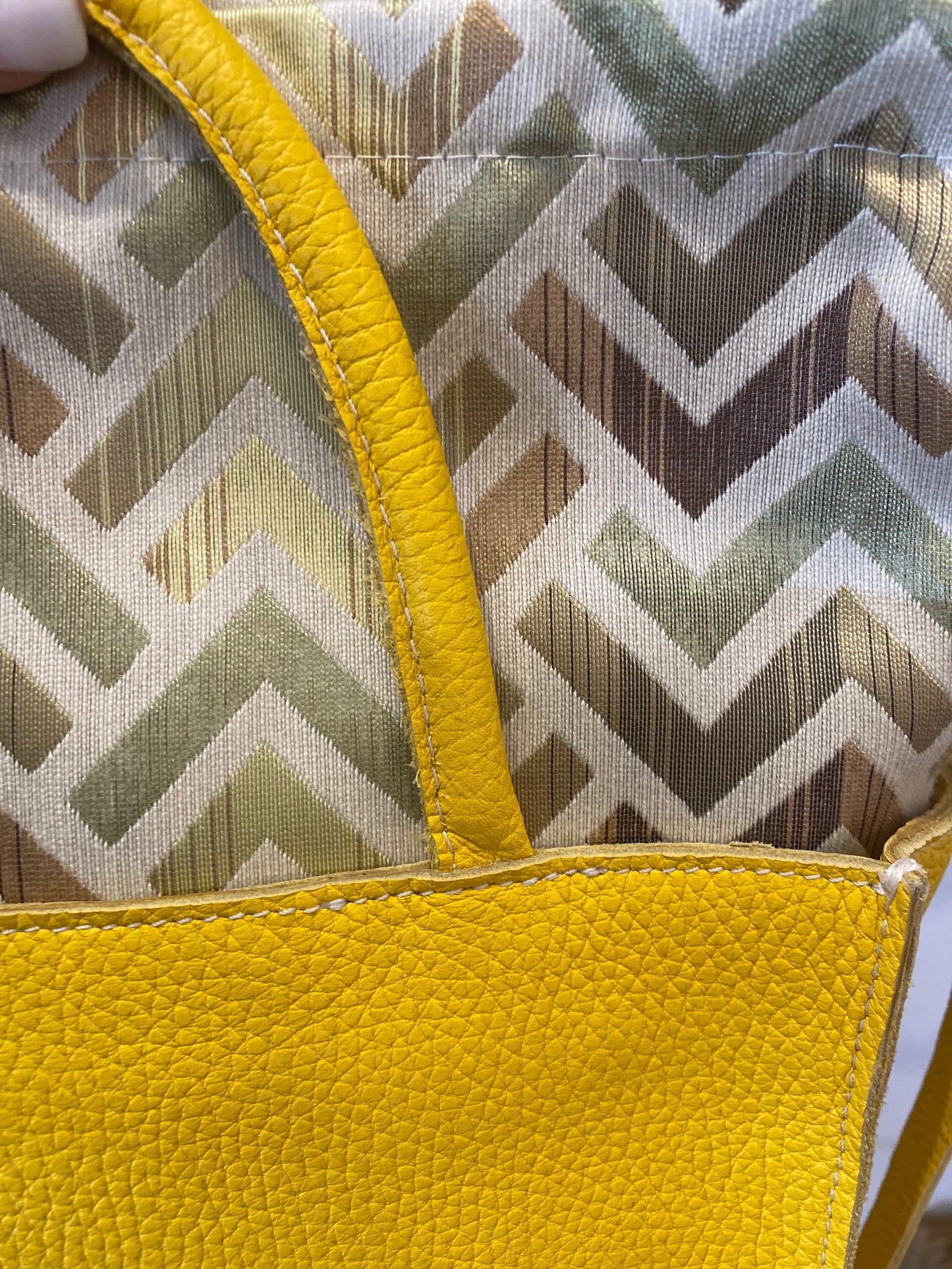 Shopper in pelle gialla