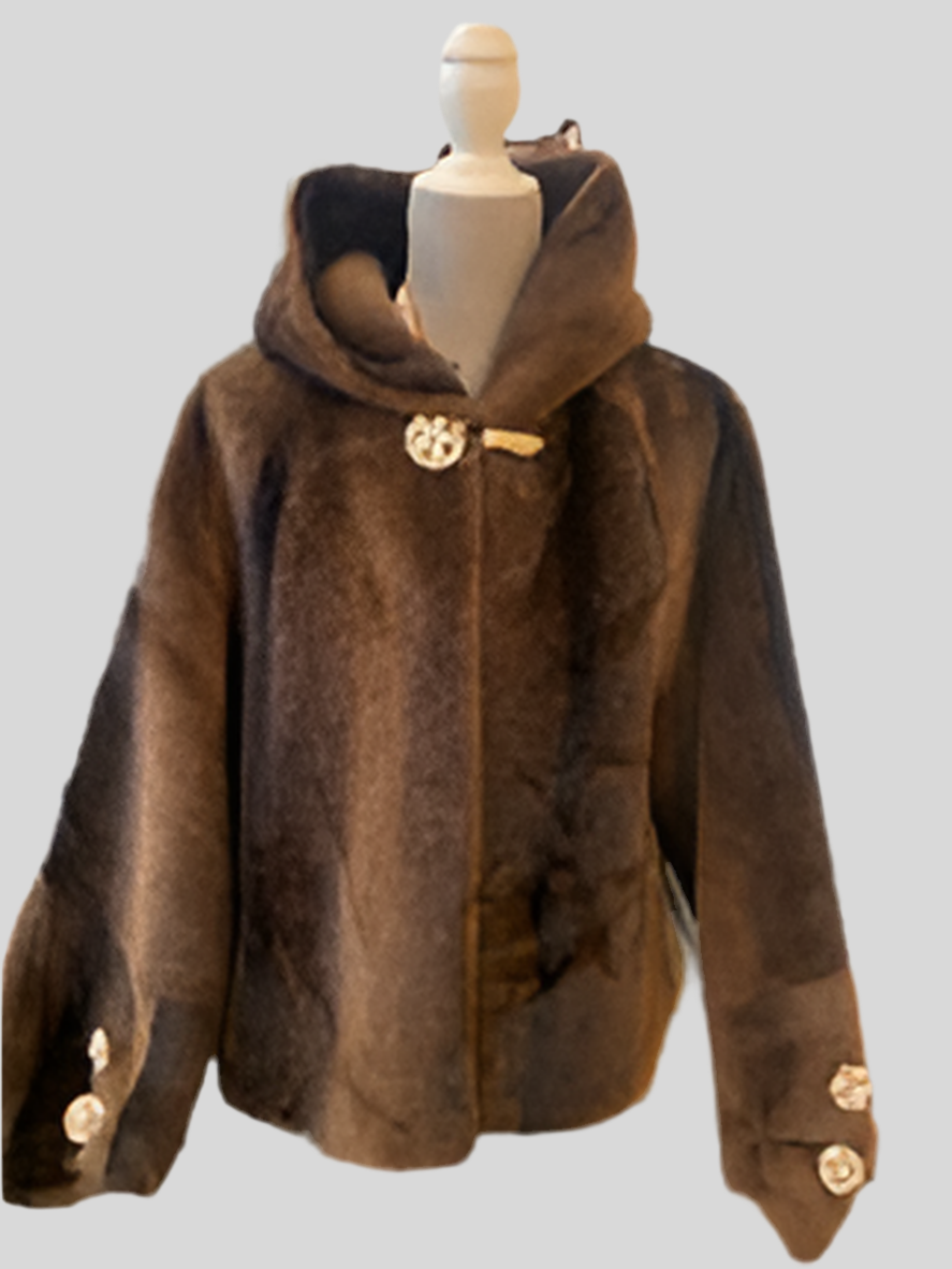 Giacca ecopelliccia brown