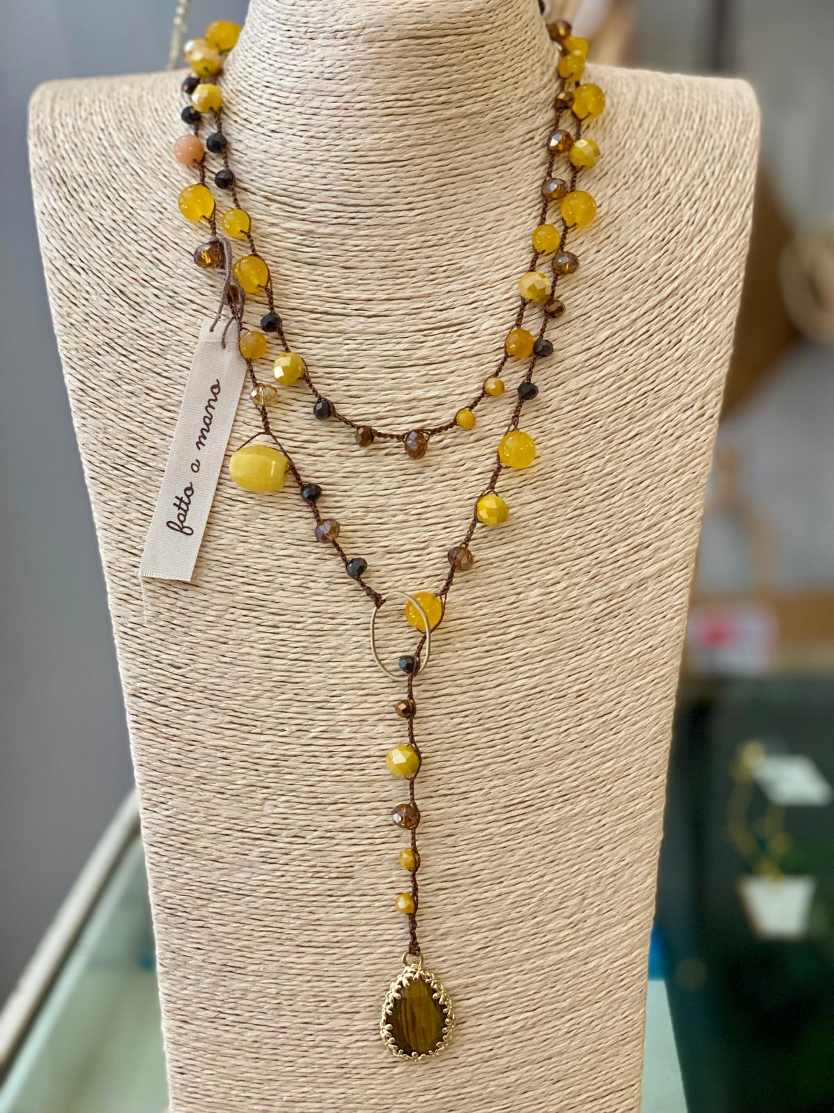 Collana lunga pietre dure "Le Giravolte"