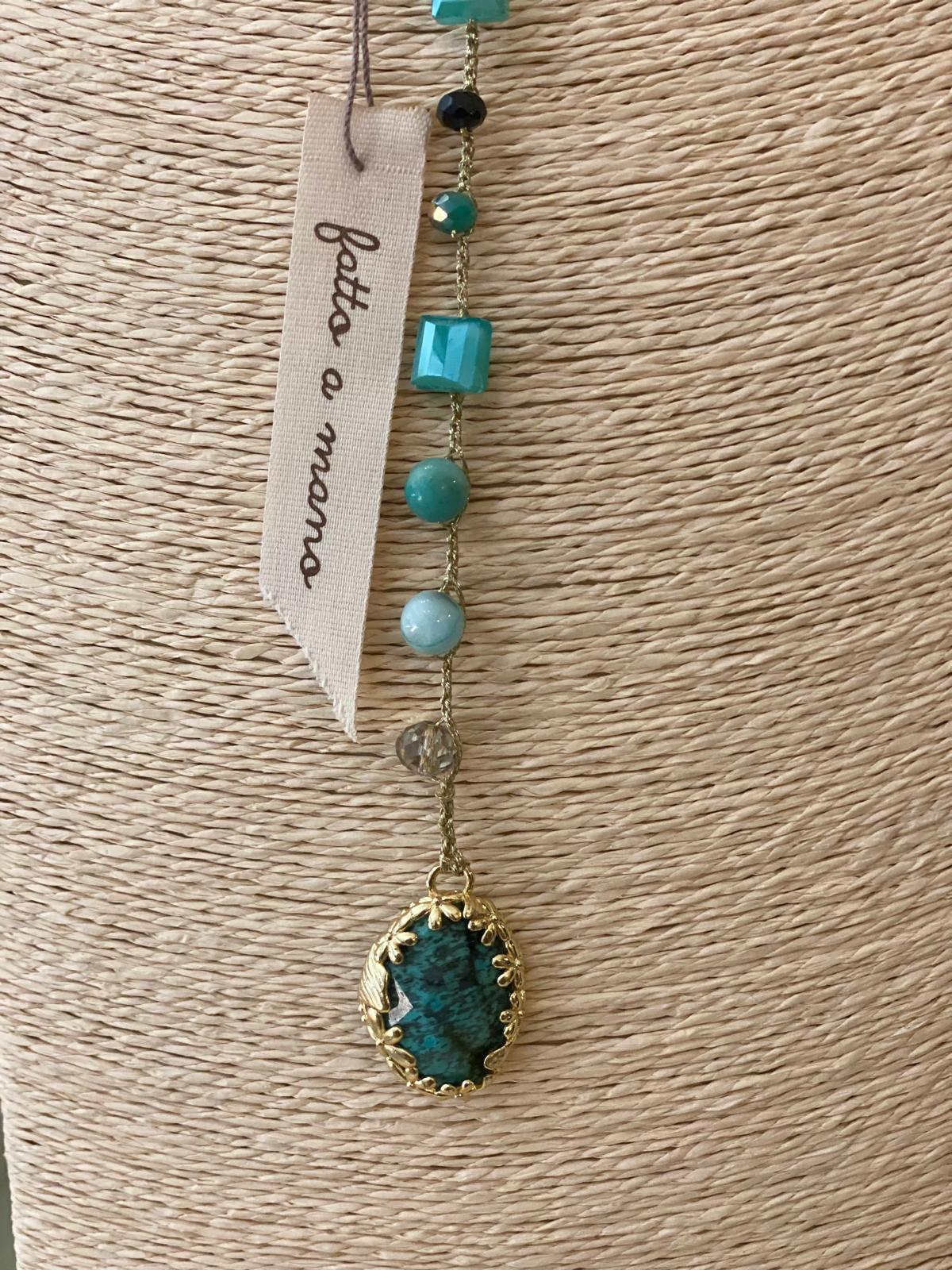 Collana lunga pietre dure e cristalli "Le Giravolte"
