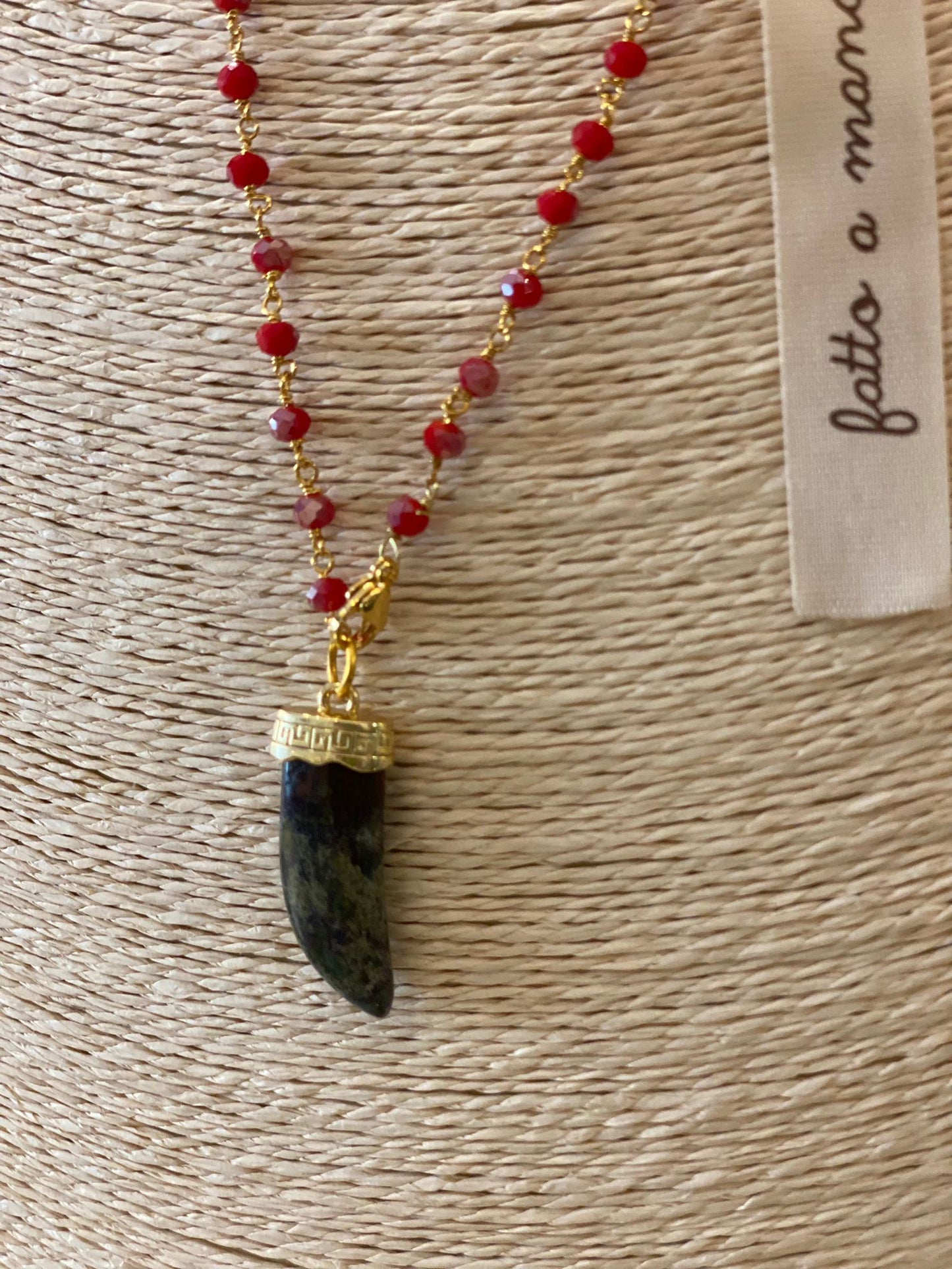 Collana lunga - Corno pietra piccolo