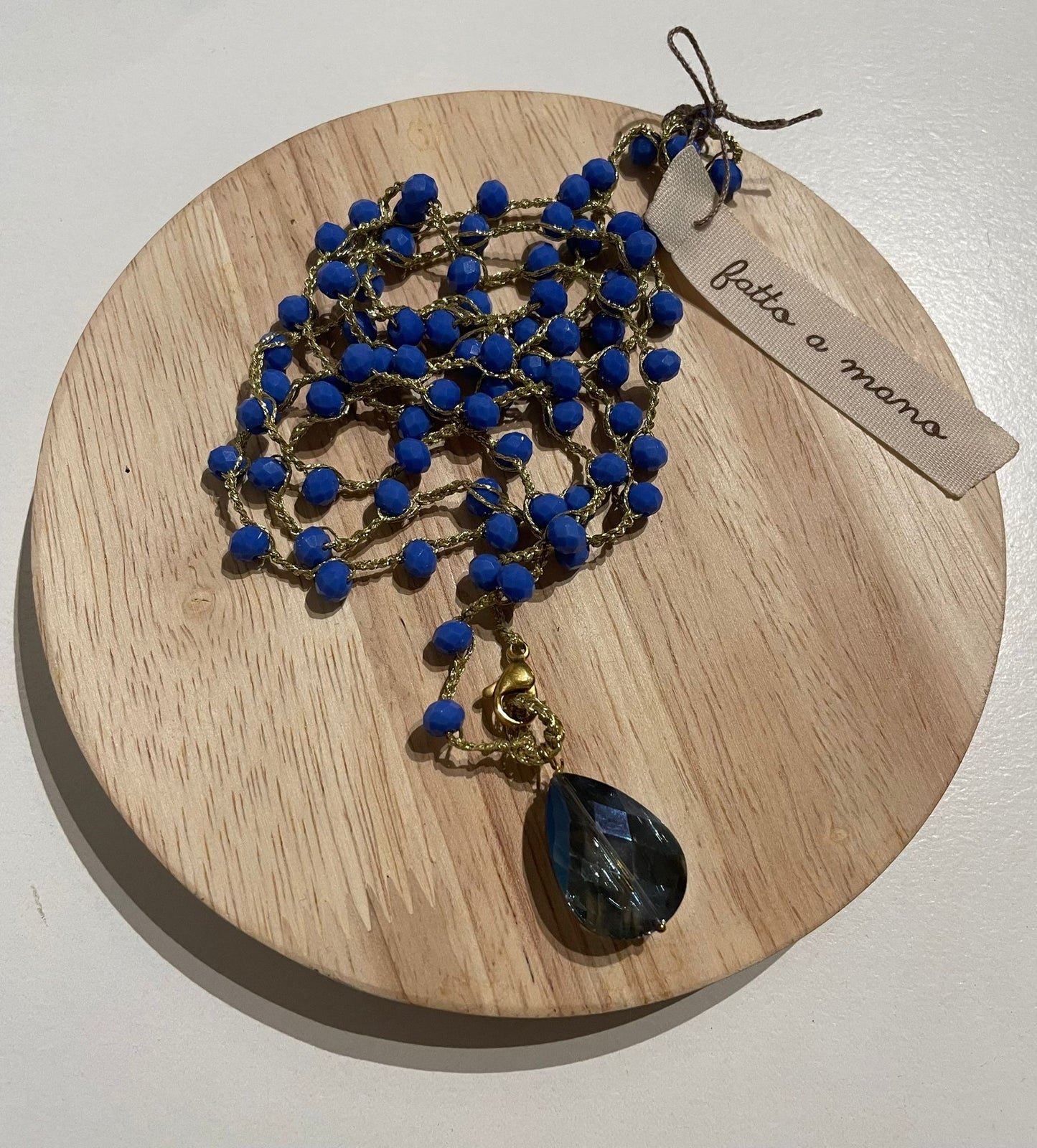 Collana lunga cristalli blu navy “Le Cristalline “