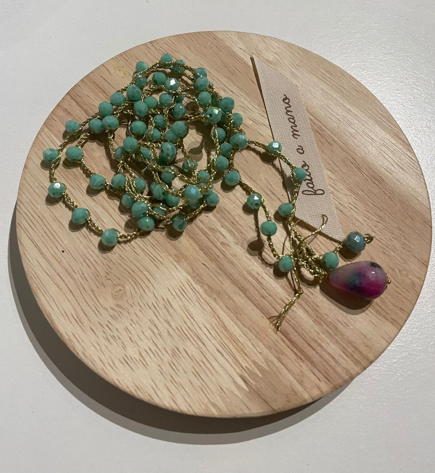 Collana lunga cristalli verde “Le Cristalline”