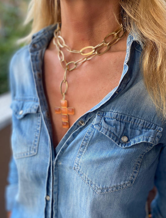 Collana catena con croci