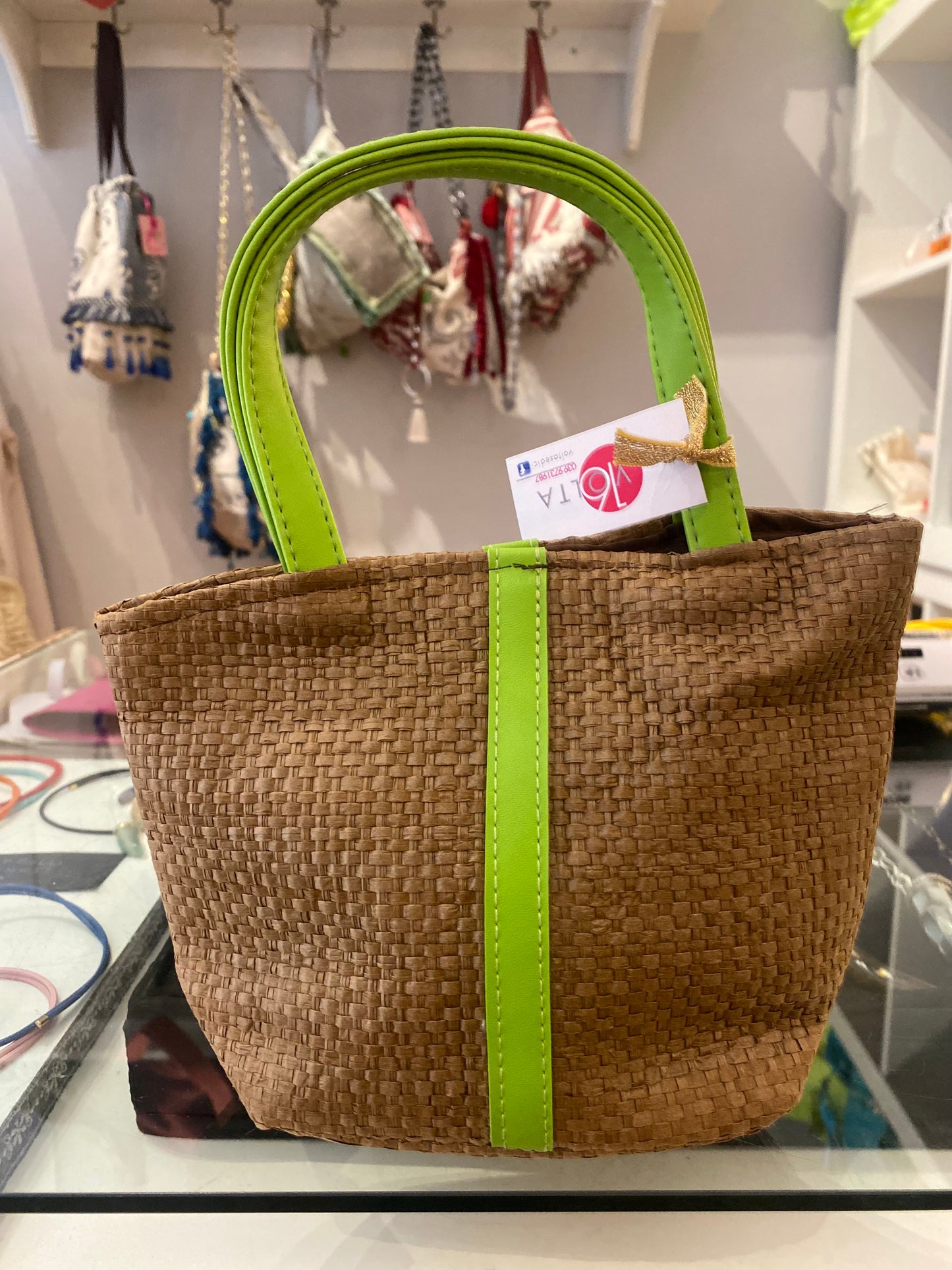 Mini shopper paglia personalizzabili