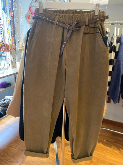 Pantaloni velluto con elastico