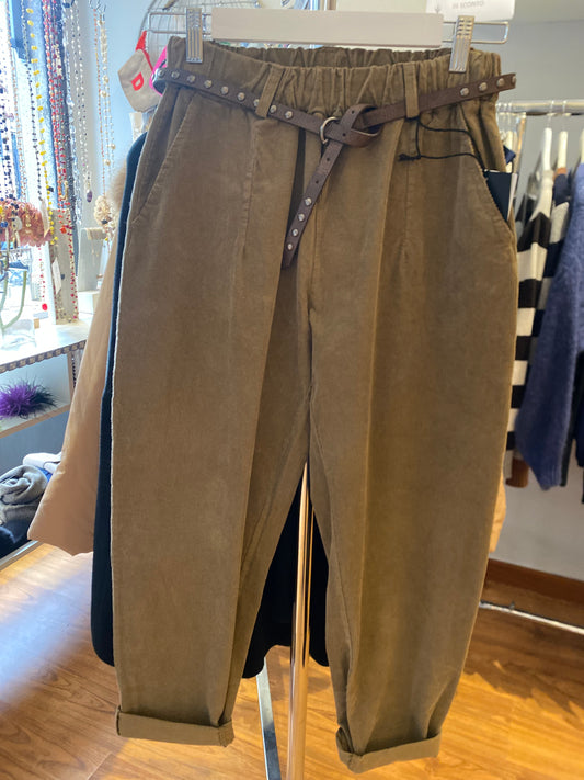 Pantaloni velluto con elastico