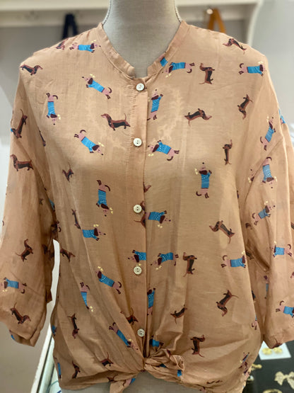 Camicia cotone e seta bassotti