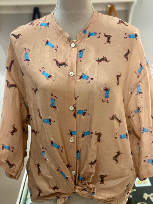Camicia cotone e seta bassotti