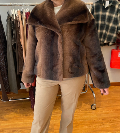 Giacca ecopelliccia doppiopetto