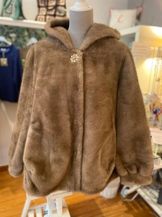 Giacca ecopelliccia caramello