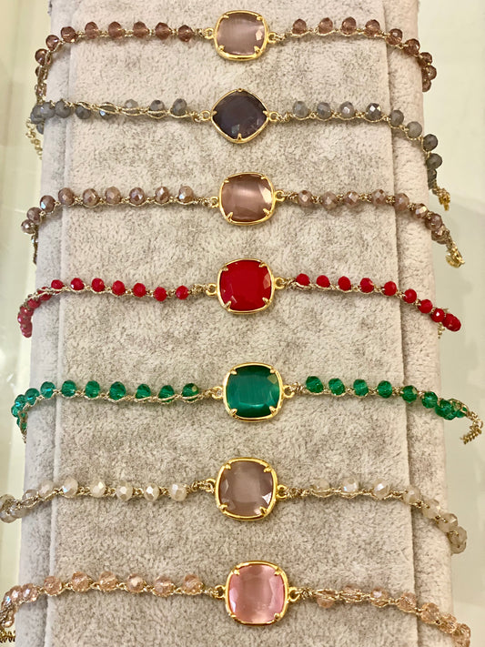 Braccialetti cristalli con centrale