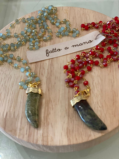 Collana lunga - Corno pietra piccolo