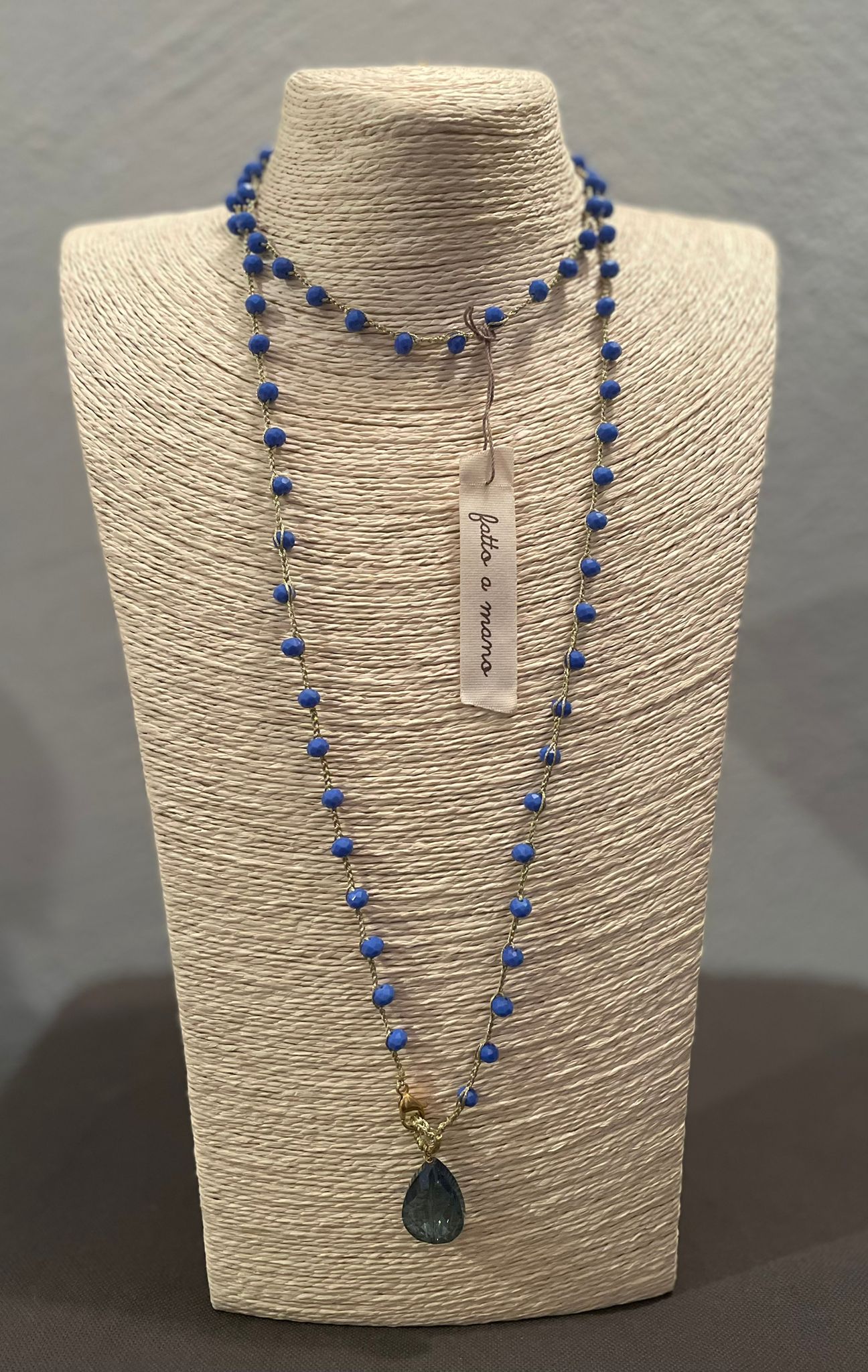 Collana lunga cristalli blu navy “Le Cristalline “
