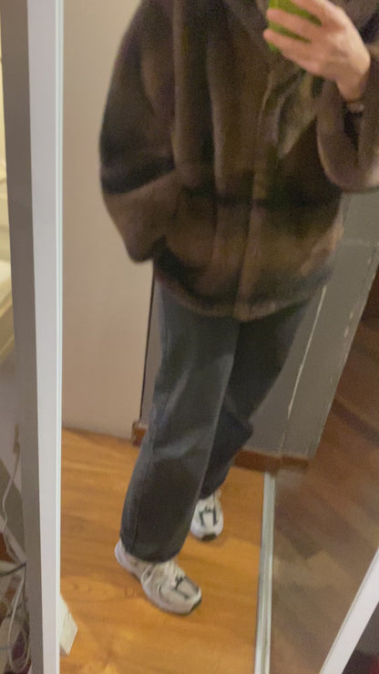 Giaccone ecopelliccia con cappuccio